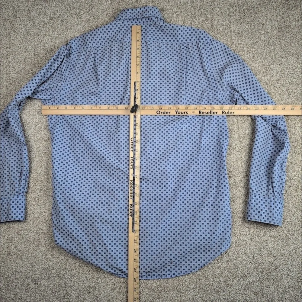 Polo Ralph Lauren Mens Button Down Shirt Blue Patterned Casual Medium‎